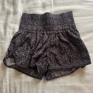 FP Movement by Free People Black, Beige and Gray Patterned Athletic Shorts